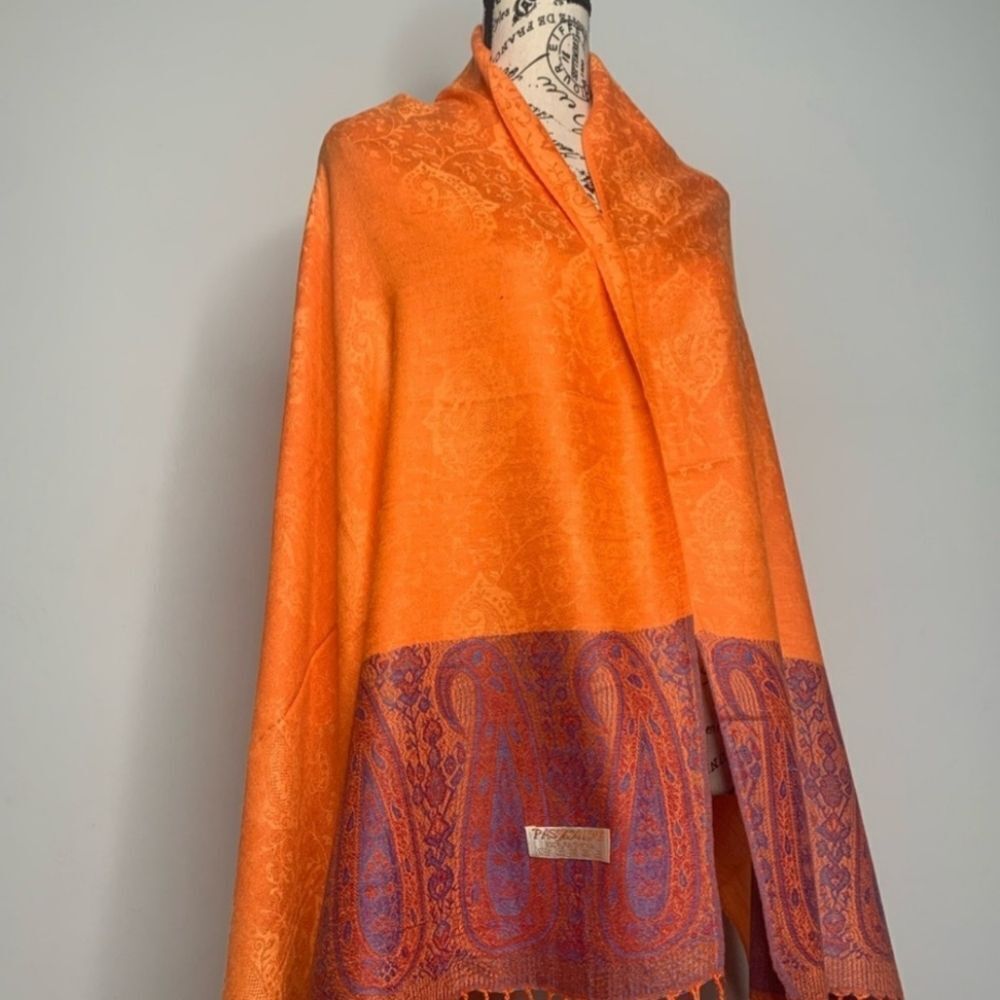 New Orange Multicolor Pashmina